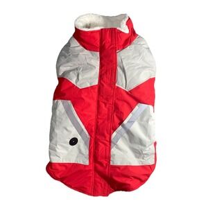 FUAMEY Warm Machine Washable Dog Coat Jacket XL‎ Red Gray White Polyester